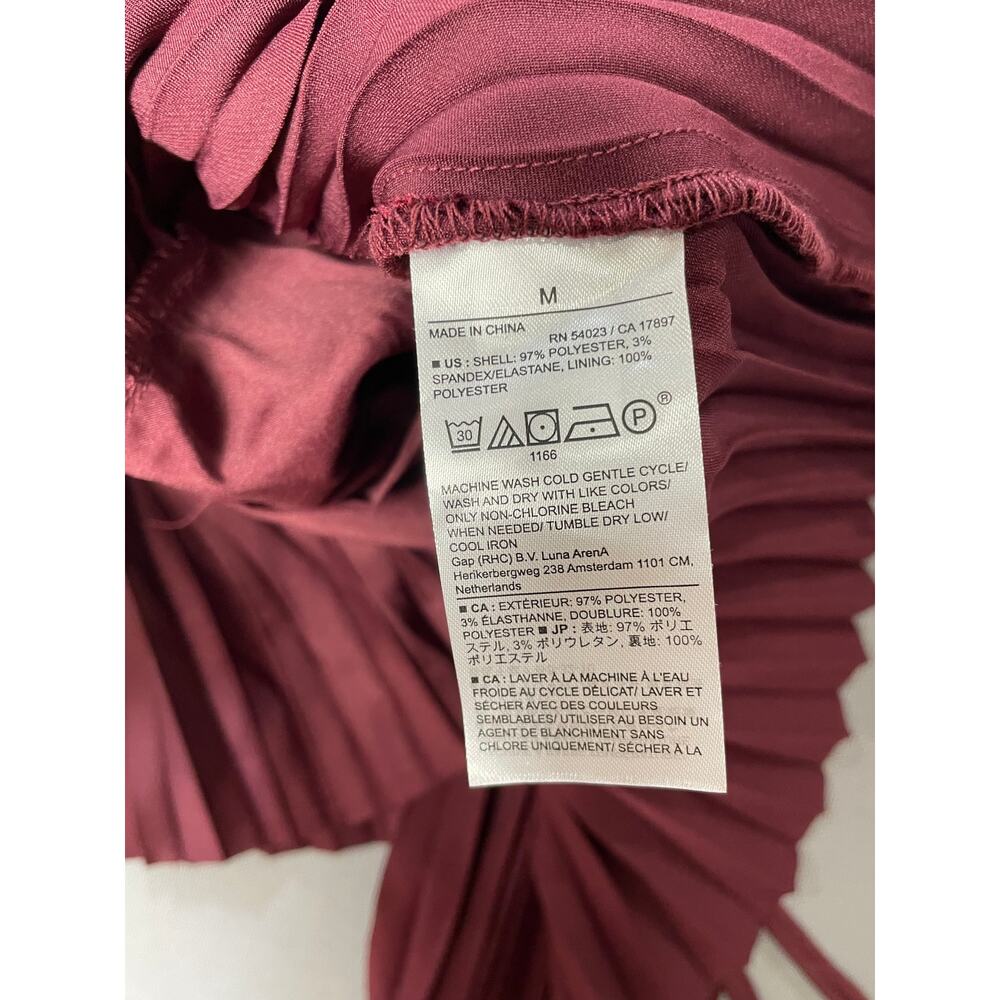 NWT Banana Republic Maroon Pleated Sleeveless Open X-Back Cami Tank Size Medium - Picture 4 of 5